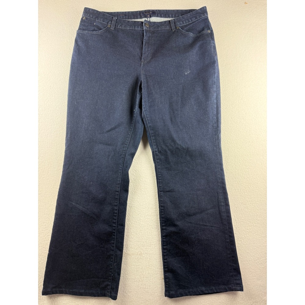 Talbots Heritage Fit Jeans Womens 16W Dark Wash Indigo Bootcut Denim Pants